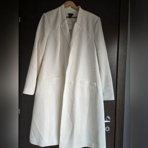 Lane Bryant Textured Long White Off Coat NWT 26/28
